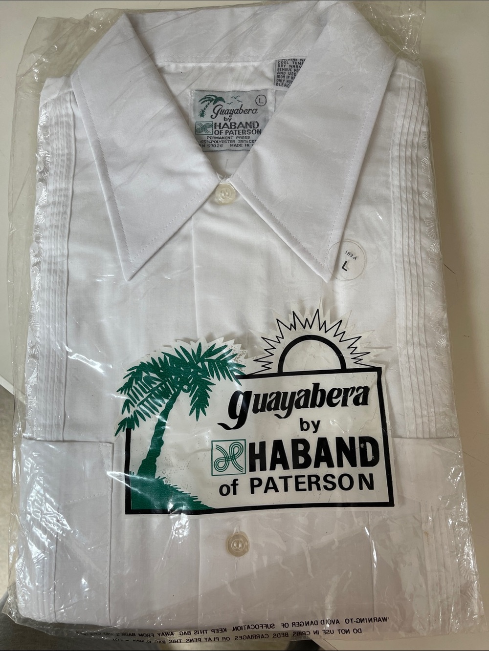Haband White Guayabera Dress Shirt